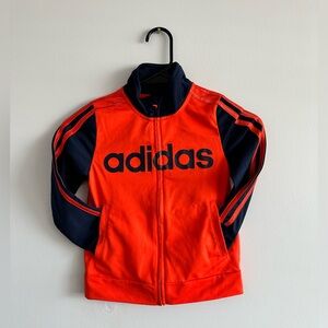 Adidas Full Zip Track Jacket Boy's Size 6Youth Navy Blue Orange Kids